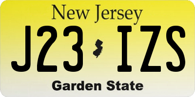 NJ license plate J23IZS