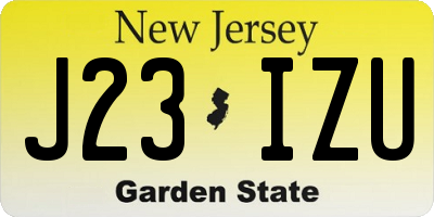 NJ license plate J23IZU