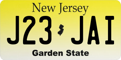NJ license plate J23JAI