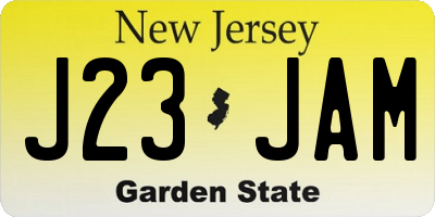 NJ license plate J23JAM