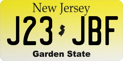 NJ license plate J23JBF