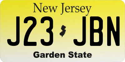NJ license plate J23JBN