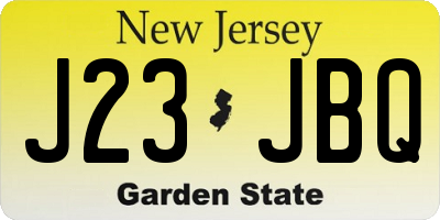 NJ license plate J23JBQ