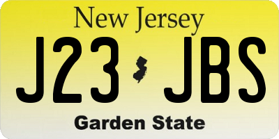 NJ license plate J23JBS