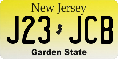 NJ license plate J23JCB