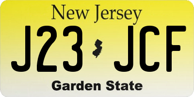 NJ license plate J23JCF