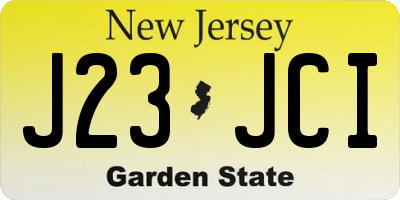 NJ license plate J23JCI