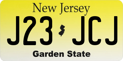 NJ license plate J23JCJ