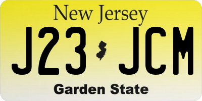 NJ license plate J23JCM