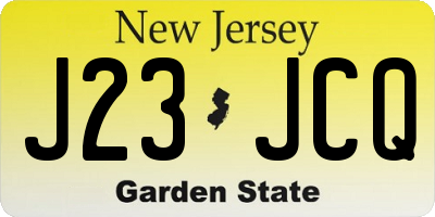 NJ license plate J23JCQ