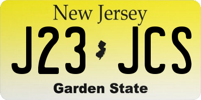NJ license plate J23JCS