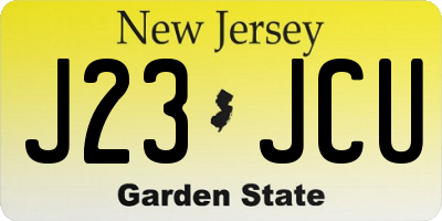 NJ license plate J23JCU