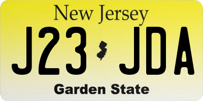 NJ license plate J23JDA