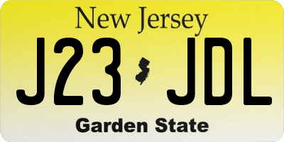 NJ license plate J23JDL