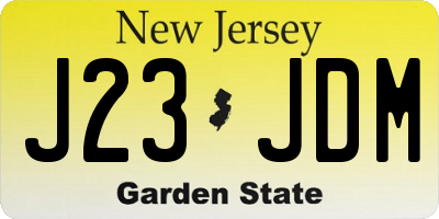 NJ license plate J23JDM