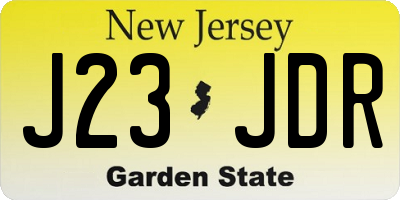 NJ license plate J23JDR