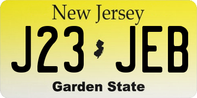 NJ license plate J23JEB
