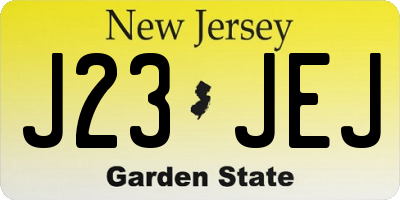 NJ license plate J23JEJ