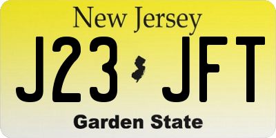 NJ license plate J23JFT