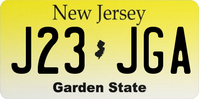 NJ license plate J23JGA