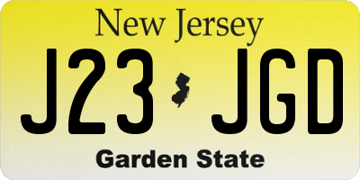 NJ license plate J23JGD