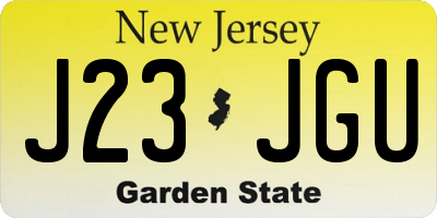 NJ license plate J23JGU