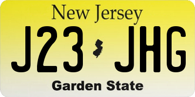 NJ license plate J23JHG