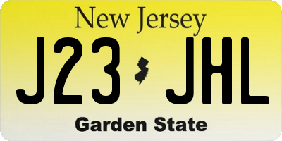 NJ license plate J23JHL