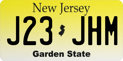 NJ license plate J23JHM