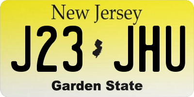 NJ license plate J23JHU