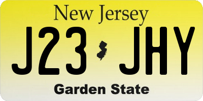 NJ license plate J23JHY