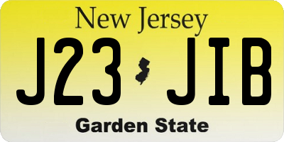 NJ license plate J23JIB