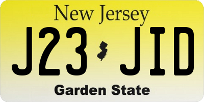 NJ license plate J23JID