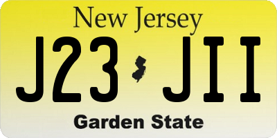 NJ license plate J23JII