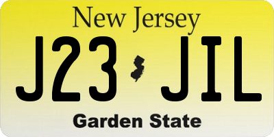 NJ license plate J23JIL