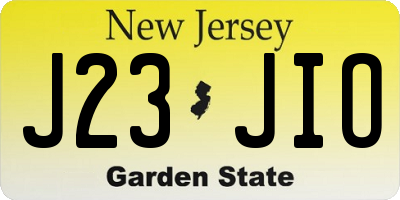 NJ license plate J23JIO