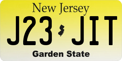 NJ license plate J23JIT
