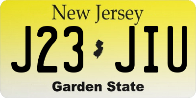 NJ license plate J23JIU