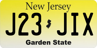 NJ license plate J23JIX
