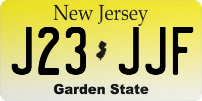 NJ license plate J23JJF