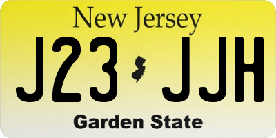 NJ license plate J23JJH