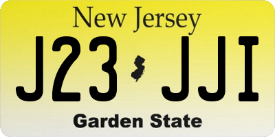 NJ license plate J23JJI