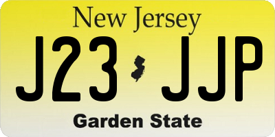 NJ license plate J23JJP