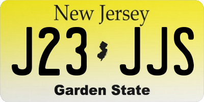 NJ license plate J23JJS