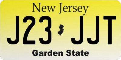 NJ license plate J23JJT