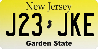 NJ license plate J23JKE