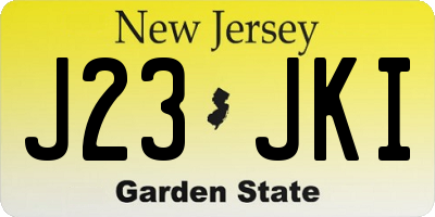 NJ license plate J23JKI