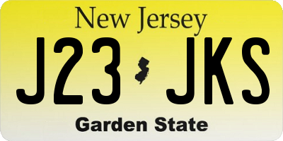 NJ license plate J23JKS