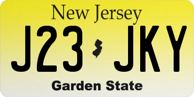 NJ license plate J23JKY