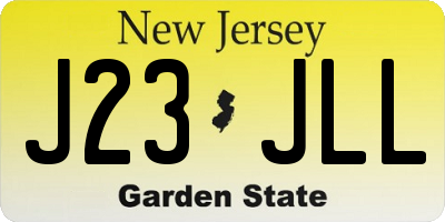 NJ license plate J23JLL
